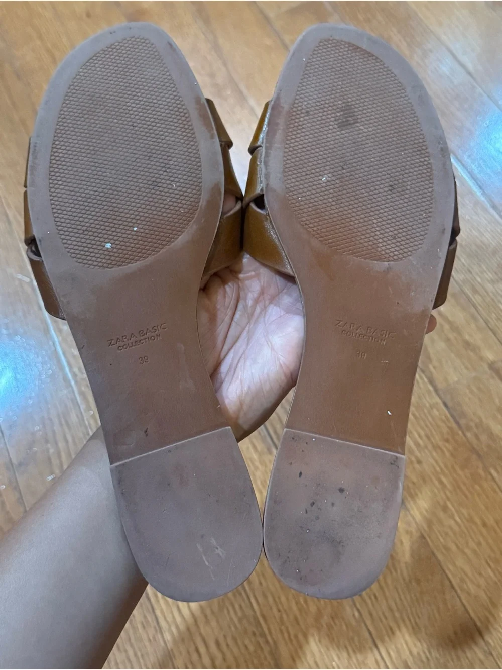 ZARA Basic Women’s 39 8-8.5? Crossover Flat Sandals Slides Criss Cross Leather? - Picture 10 of 12
